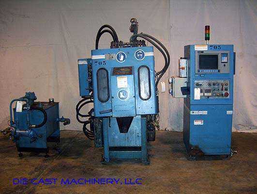 Used Techmire Model: 22NT 7 Metric Ton Multi-slide Hot Chamber Miniature Zinc (Zamak) High Pressure Die Casting Machine