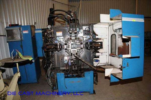 Used Techmire Model: 44NT 18 Metric Ton Multi-slide Hot Chamber Miniature Zinc (Zamak) High Pressure Die Casting Machine