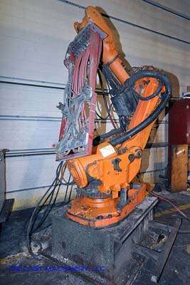Used ABB Model: IRB 6600 2.55 Meter Six Axis Foundry Rated Industrial Robot with Extractor Package/Gripper for Extracting Die Castings