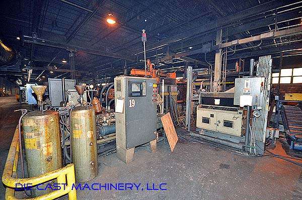 Used HPM Model: D-600-Z 600 Ton Horizontal Hot Chamber Zinc (Zamak) High Pressure Die Casting Machine