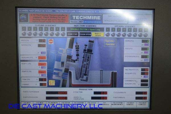 Used Techmire Model: 66NT (6x6) 66 NT Multi-slide Hot Chamber Miniature Zinc (Zamak) High Pressure Die Casting Machine