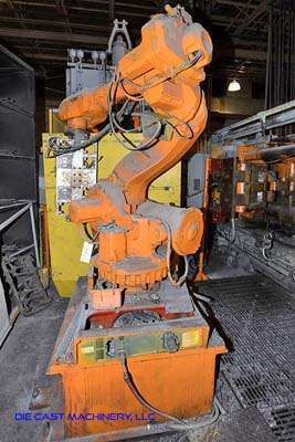 Used ABB Model: IRB 6600 2.55 Meter Six Axis Foundry Rated Industrial Robot with Extractor Package/Gripper for Extracting Die Castings