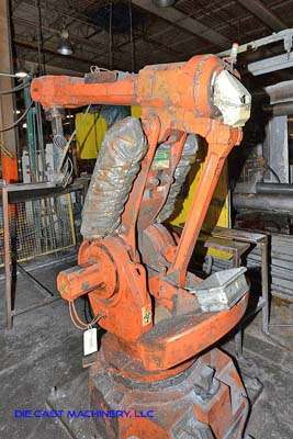 Used ABB Model: IRB 6400 2.40-120 Meter Six Axis Foundry Rated Industrial Robot with Extractor Package/Gripper for Extracting Die Castings