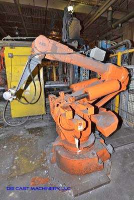 Used ABB Model: IRB 6400 2.40-120 Meter Six Axis Foundry Rated Industrial Robot with Extractor Package/Gripper for Extracting Die Castings