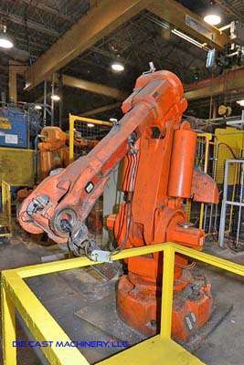 Used ABB Model: IRB 6400 2.40-120 Meter Six Axis Foundry Rated Industrial Robot with Extractor Package/Gripper for Extracting Die Castings