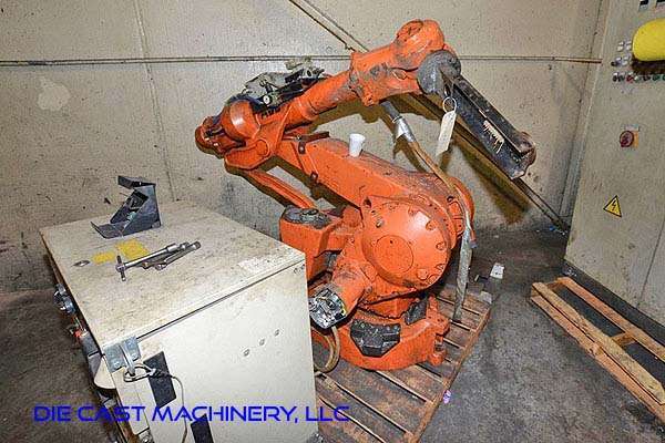 Used ABB Model: IRB 4400 KT 1.960 Meter Six Axis Foundry Rated Industrial Robot with Extractor Package/Gripper for Extracting Die Castings