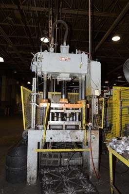 Used Kard Trim Press Model: 30 ton Four Column (Post) Vertical Hydraulic Die Casting Trim Press