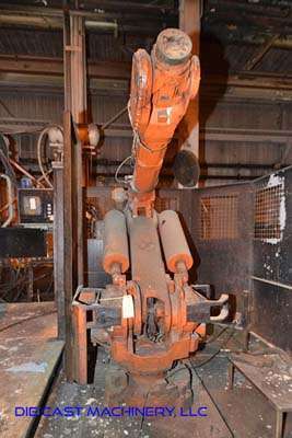 Used ABB Model: IRB 6400 120 Kg Six Axis Foundry Rated Industrial Robot with Extractor Package/Gripper for Extracting Die Castings
