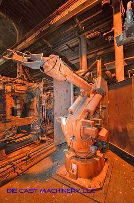 Used ABB Model: IRB 6400 120 Kg Six Axis Foundry Rated Industrial Robot with Extractor Package/Gripper for Extracting Die Castings