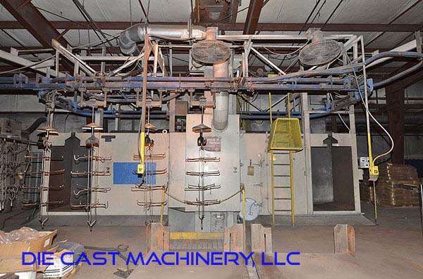 Used Wheelabrator Model: Thru-feed Monorail Pass Through Shot Blast Machine