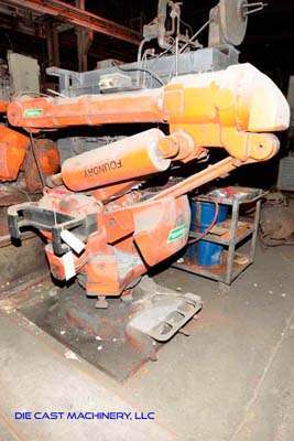 Used ABB Model: IRB 6400 120 Kg Six Axis Foundry Rated Industrial Robot with Extractor Package/Gripper for Extracting Die Castings