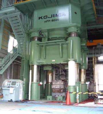 Used Kojima Model: HFP-9000 9000 Ton Four Column (Post) Vertical Hydraulic Forging Press