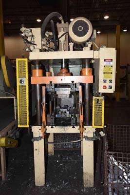 Used Die Cast Press Trim Press Model: DCP-40 40 Ton Four Column (Post) Vertical Hydraulic Die Casting Trim Press