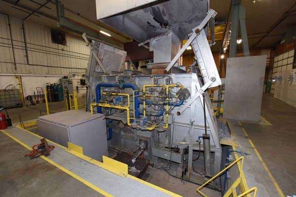 Used Gasmac Model: GDH-2500 2500 Pounds/Hour Dry Hearth Type Natural Gas Fired Stationary Aluminum Melting and Holding Furnace