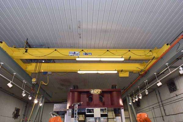 Used Uesco Crane Model: 15 Ton DG-TR-DM 15 Ton Free Standing, Top Running, Double Girder Overhead Bridge Crane