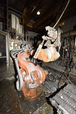 Used ABB Model: IRB 6600 175 Kilogram Six Axis Industrial Robot with Extractor Package/Gripper For Extracting Die Castings