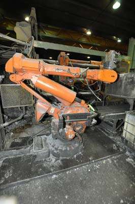 Used ABB Model: IRB 6400 120 Kilogram Six Axis Industrial Robot with Extractor Package/Gripper For Extracting Die Castings