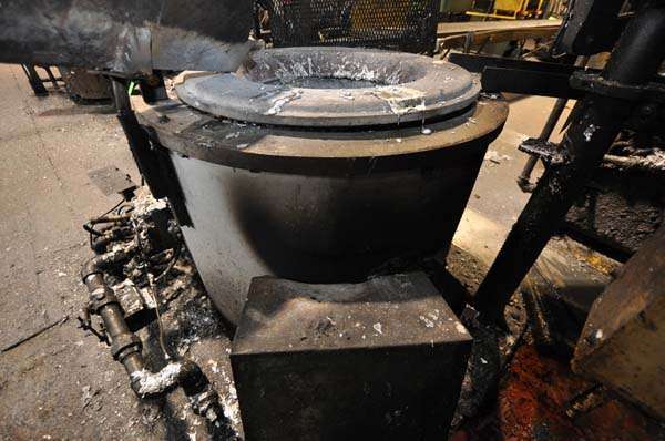 Used Johnson Model: J-600 600 Pound Natural Gas Heated Silicon Carbide Crucible Type Aluminum Melting-Holding Furnace