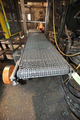 Used Rimrock Model: RR-24-148 24 Inch Wide Mesh Belt Type Indexing Conveyor for Die Cast and Foundry Applications