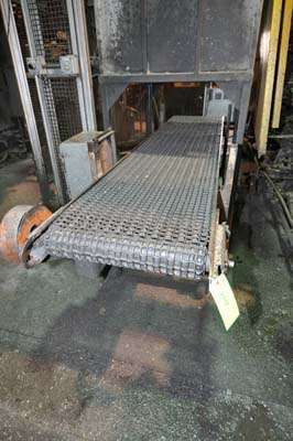 Used Rimrock Model: RR-24-124 24 Inch Wide Mesh Belt Type Indexing Parts Conveyor with Water Quench Tank for Die Cast and Foundry Applications