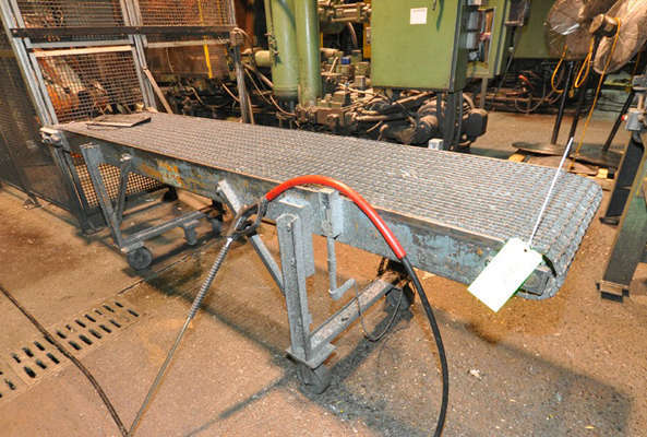 Used Rimrock Model: RR-24-124 24 Inch Wide Mesh Belt Type Indexing Conveyor for Die Cast and Foundry Applications