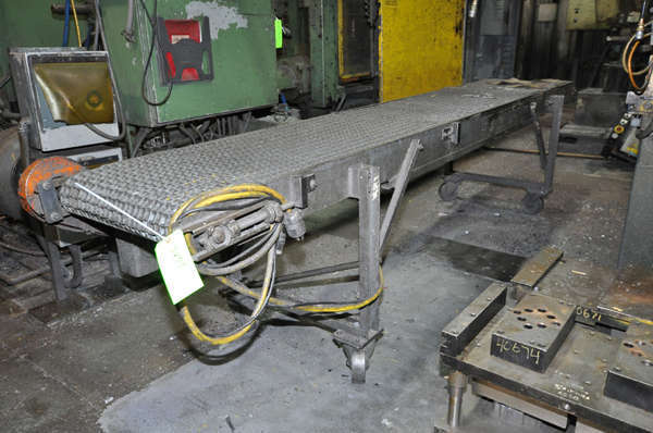 Used Rimrock Model: RR-24-148 24 Inch Wide Mesh Belt Type Indexing Conveyor for Die Cast and Foundry Applications
