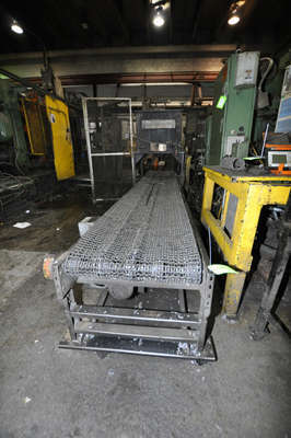 Used Rimrock Model: RR-30-216 30 Inch Wide Mesh Belt Type Indexing Parts Conveyor with Water Quench Tank for Die Cast and Foundry Applications