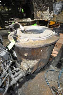Used Johnson Model: J-600 600 Pound Natural Gas Heated Silicon Carbide Crucible Type Aluminum Melting-Holding Furnace