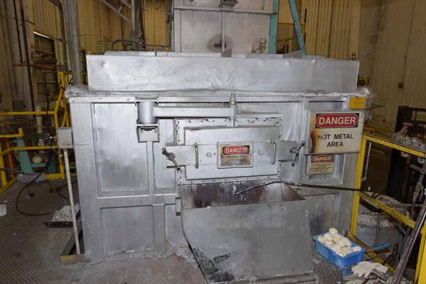 Used Modern Equipment Model: AL-3000 Jet Melter 3000 Pounds/Hour Stack (tower/shaft) Type Stationary Aluminum Melting and Holding Furnace