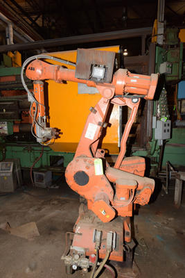 Used ABB Model: IRB 4400/60 60 Kilogram Six Axis Foundry Rated Industrial Robot with Extractor/Gripper & Die Spray Lubrication Package