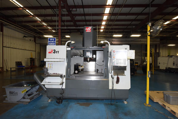 Used Haas Model: VF-3YT/50 VF-3YT-50_52_x_23 inch Four Axis CNC Vertical Machining Centers (VMC)
