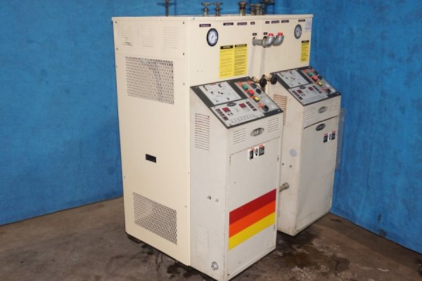 Used Sterlco Model: M29026-J1 36 KW (18 kw per zone) Dual (two) Zone Portable Hot Oil Process Heater Temperature Control Unit with Cooling Water Circuit