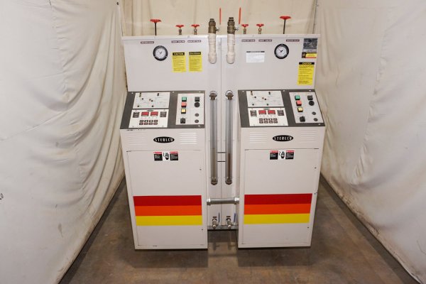 Used Sterlco Model: M2B9026-J1 24 kW (12 kw per zone) Dual (two) Zone Portable Hot Oil Process Heater Temperature Control Unit with Cooling Water Circuit
