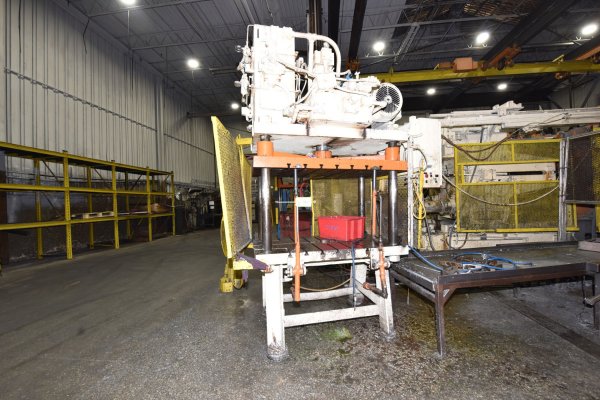 Used Kux-Wickes Model: TP-35-5 35 U.S. Tons Four Column (Post) Vertical Hydraulic Die Casting Trim Press