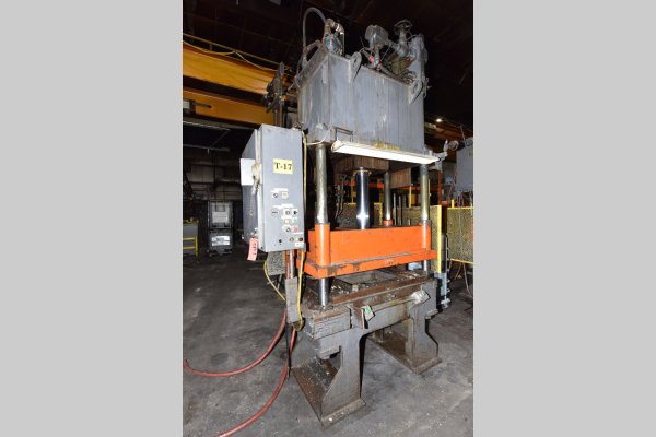 Used Hannifin Model: TP-50 50 U.S. Tons Four Column (Post) Vertical Hydraulic Die Casting Trim Press