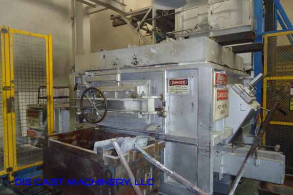Used Modern Equipment Model: AL-2500 Jet Melter 2500 Pounds per hour of aluminum Stack (tower/shaft) Type Stationary Aluminum Melting and Holding Furnace