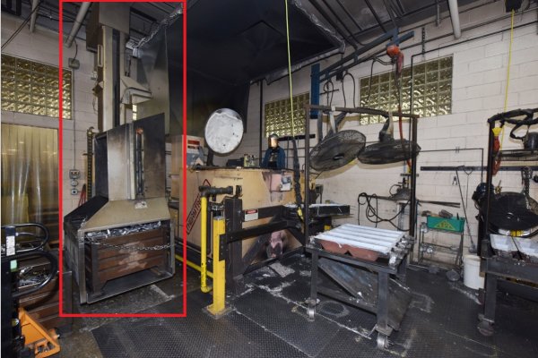 Used Custom Metalcraft Model: Scrap Charging Column Lift for easy Charging of Remelt Materials