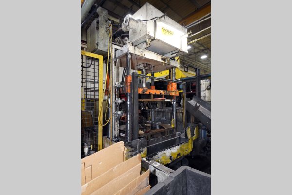 Used Metal Mechanics Model: TP-50 50 U.S. Ton Four Column (Post) Vertical Hydraulic Die Casting Trim Press