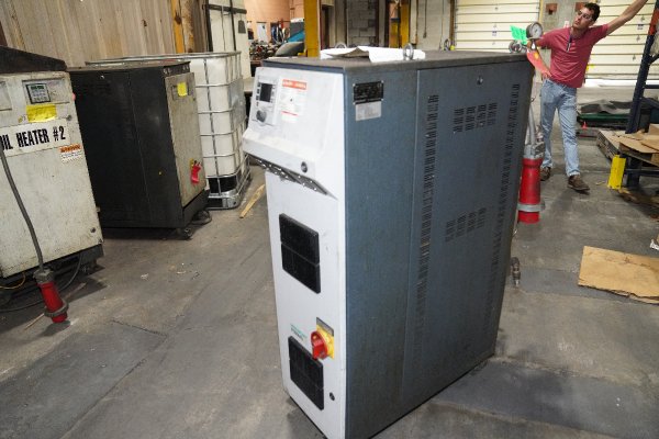 Used Regloplas Model: P160MD/18/SM75/2SK/RT100 36 kw (18 kW per zone) Dual (two) Zone Portable Hot Water Process Heater Temperature control Unit