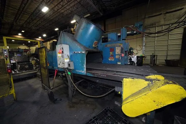 Used JDC Model: JDC-36x17 36 Inch Wide by 17 foot long Metal Chain Plate Conveyor Belt with Forced Air Cooling Fans and Tunnel for Die Cast and Foundry Applications