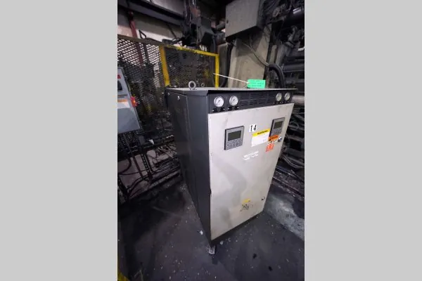 Used Regloplas Model: 300LD/40/FM65/1K/RT50 80 kW (40 kw per zone) Dual (two) Zone Portable Hot Oil Process Heater Temperature Control Unit with Cooling Water Circuit