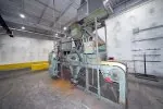 Gibson - MM-12 15 Inch wide by 8 inch tall opening Continuous Mesh Belt Conveyor Type Pass-Through Abrasive Shot Blast & Peening Machine, Allen Bradley Micrologix 12000 PLC Controls controls