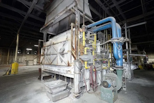 Used F.W. Schaefer Model: 7000 Pounds per Hour Melt Rate Dry Hearth Type Natural Gas Fired Stationary Aluminum Melting and Holding Furnace