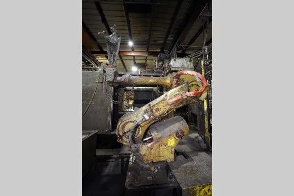 Used Fanuc Robotics Model: R-2000iB 165 F with R-J30iB Controller 2000 Six Axis Foundry Rated Industrial Robot with Extractor Package/Gripper for Extracting Die Castings