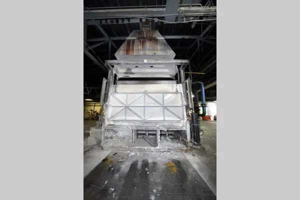 Used F.W. Schaefer Model: 7000 Pounds per Hour Melt Rate Dry Hearth Type Natural Gas Fired Stationary Aluminum Melting and Holding Furnace