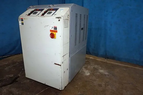 Used Mokon Model: H44212-28 24 kW (12 kW per zone) Dual (two) Zone Portable Hot Oil Process Heater Temperature Control Unit with Cooling Water Circuit